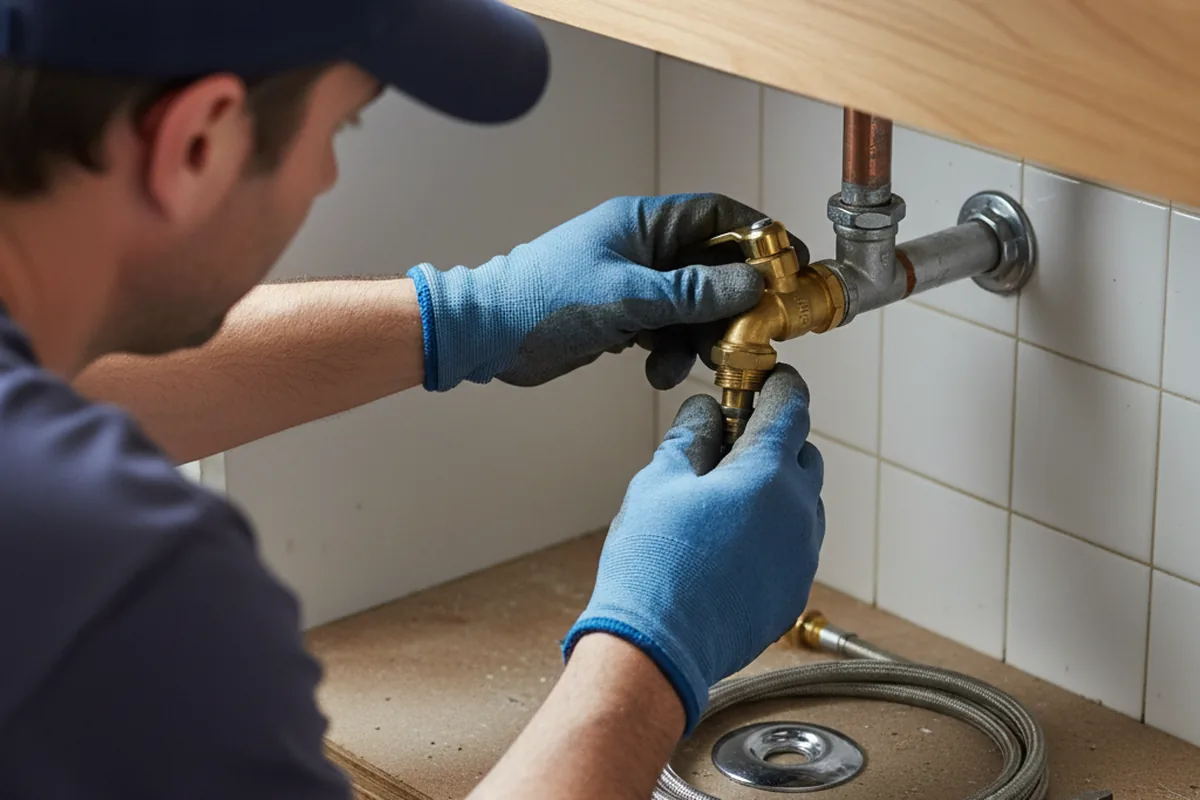 Shutoff valve and fitting work during Emergency Plumbing in Rackerby